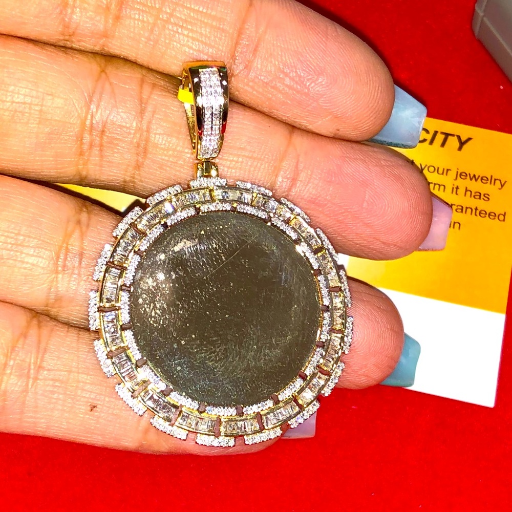 10k solid gold real diamond memory pendant, free appraisal, no plated not fake